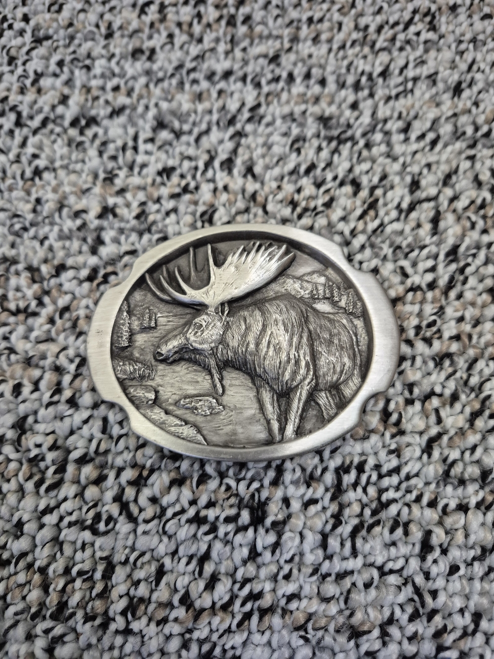 Siskiyou Leather & Buckle Company Williams Oregon, Moose Belt Buckle, Pewter
